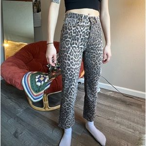 ZARA Leopard Print Denim